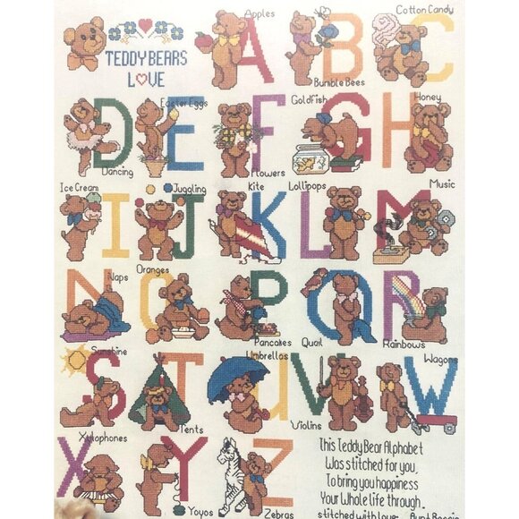 Alpha Bears 26 Designs 12 Projects Cross Stitch and Needle Point - Picture 1 of 4